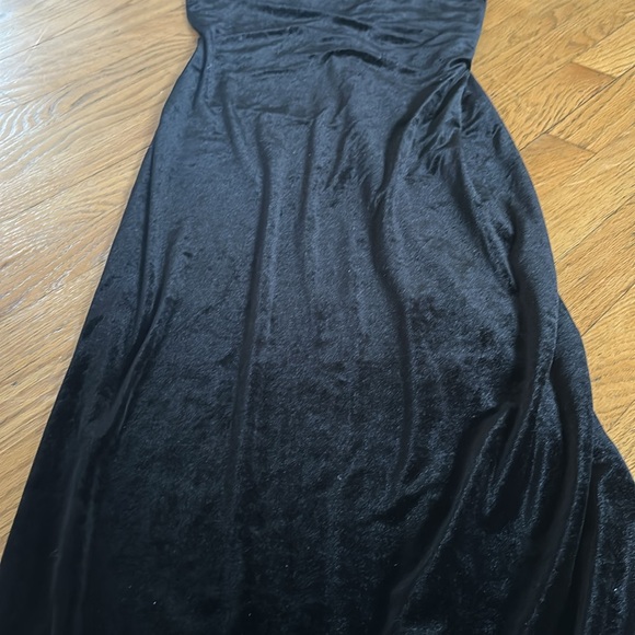Vintage Smart Set Velour Black Dress - Picture 2 of 9